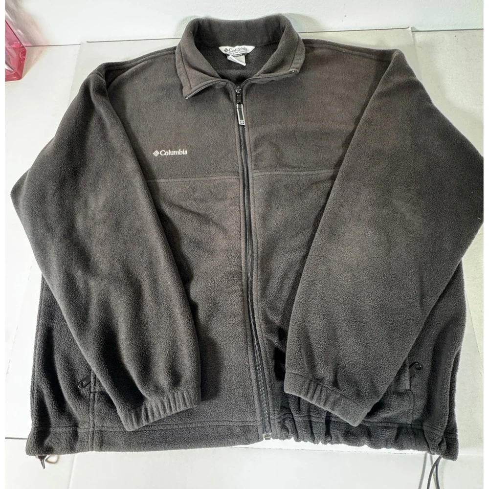 Columbia Men's Full Zip Fleece Jacket Gray Sportswear Outdoor Warm Coat‎